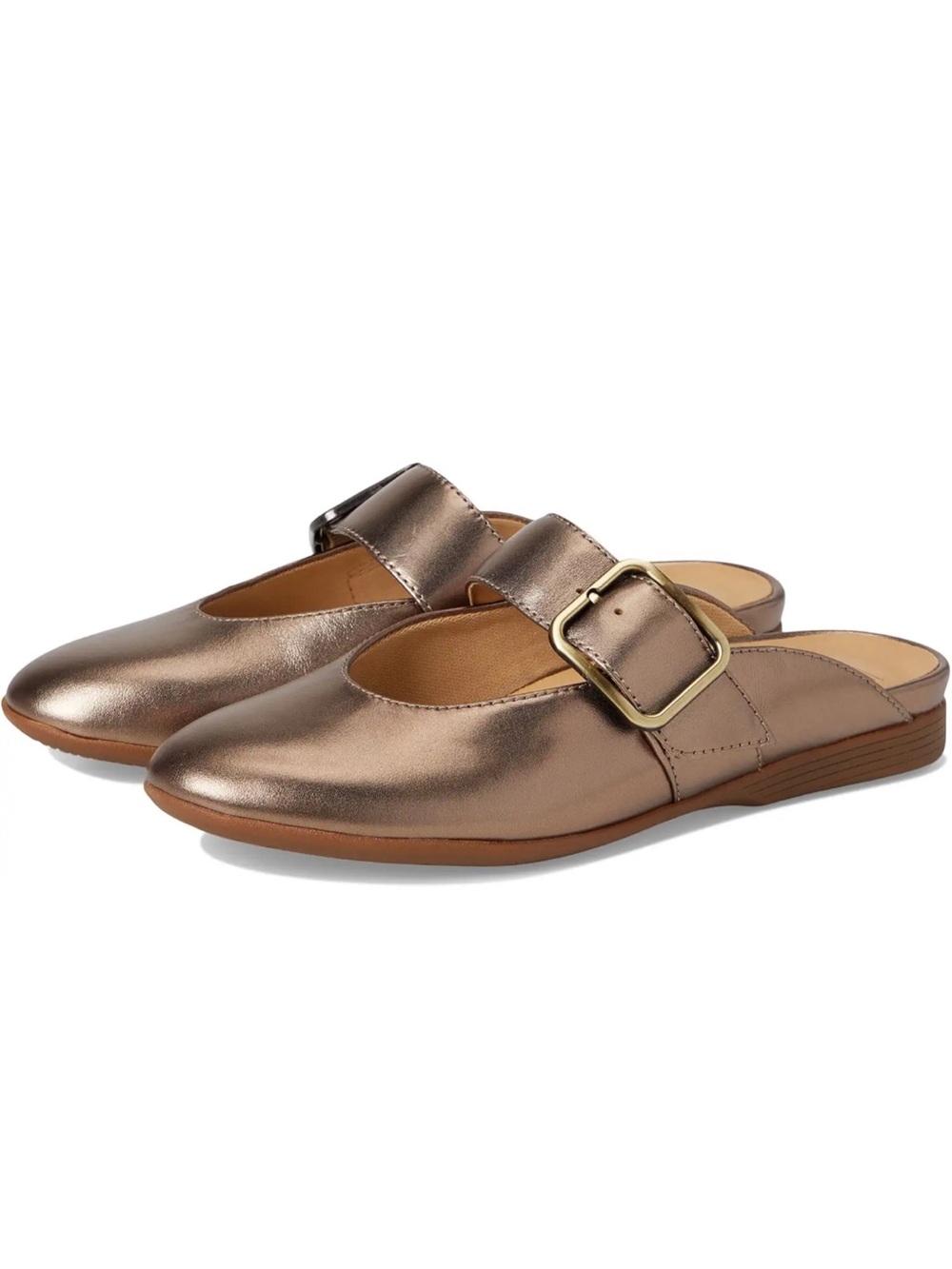 NWT Dansko Lotus Dark Gold Metallic Mary Jane Mule Flats Shoes Sz 37 No Box